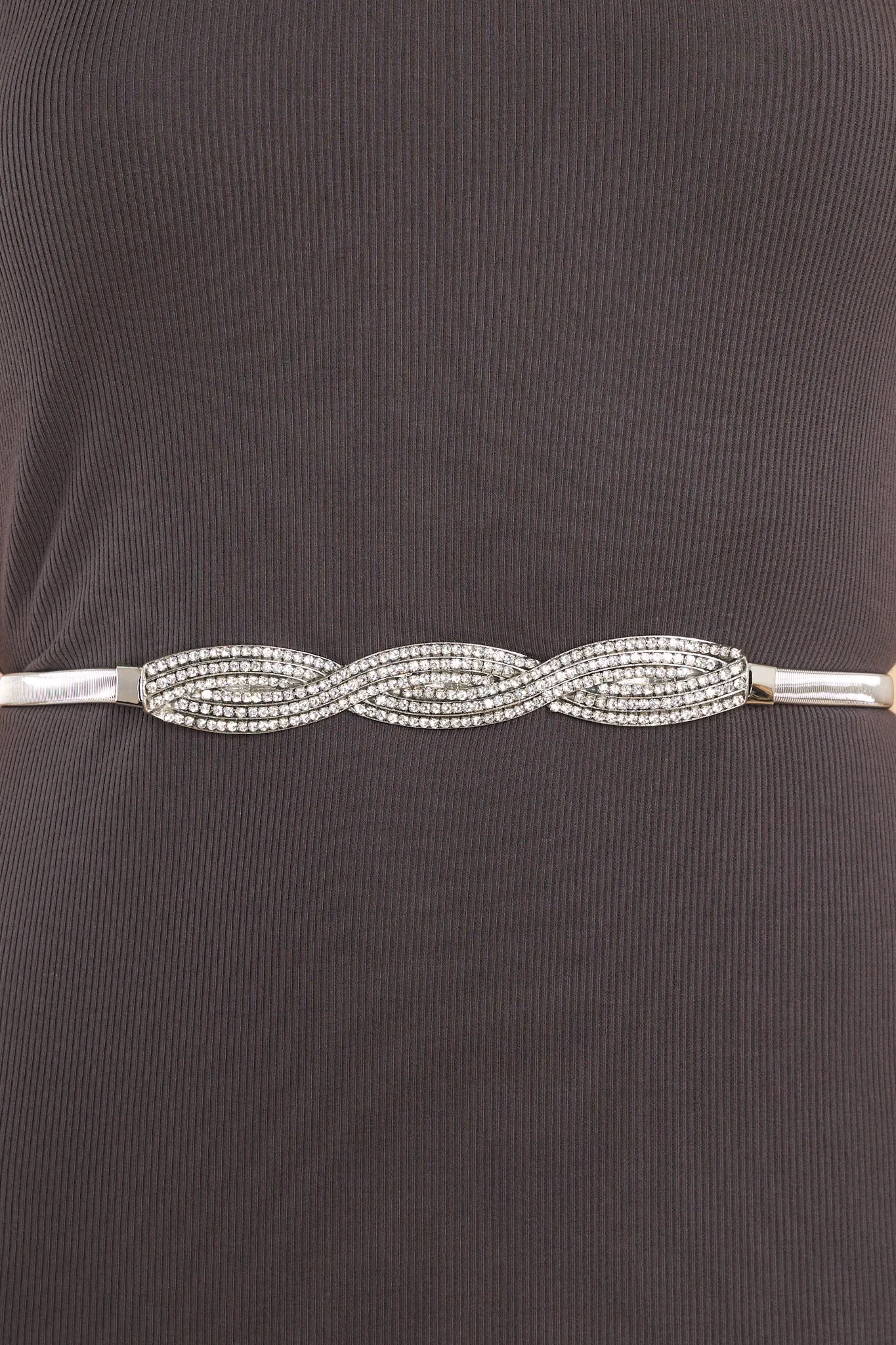 Add A Twist Silver Rhinestone Belt