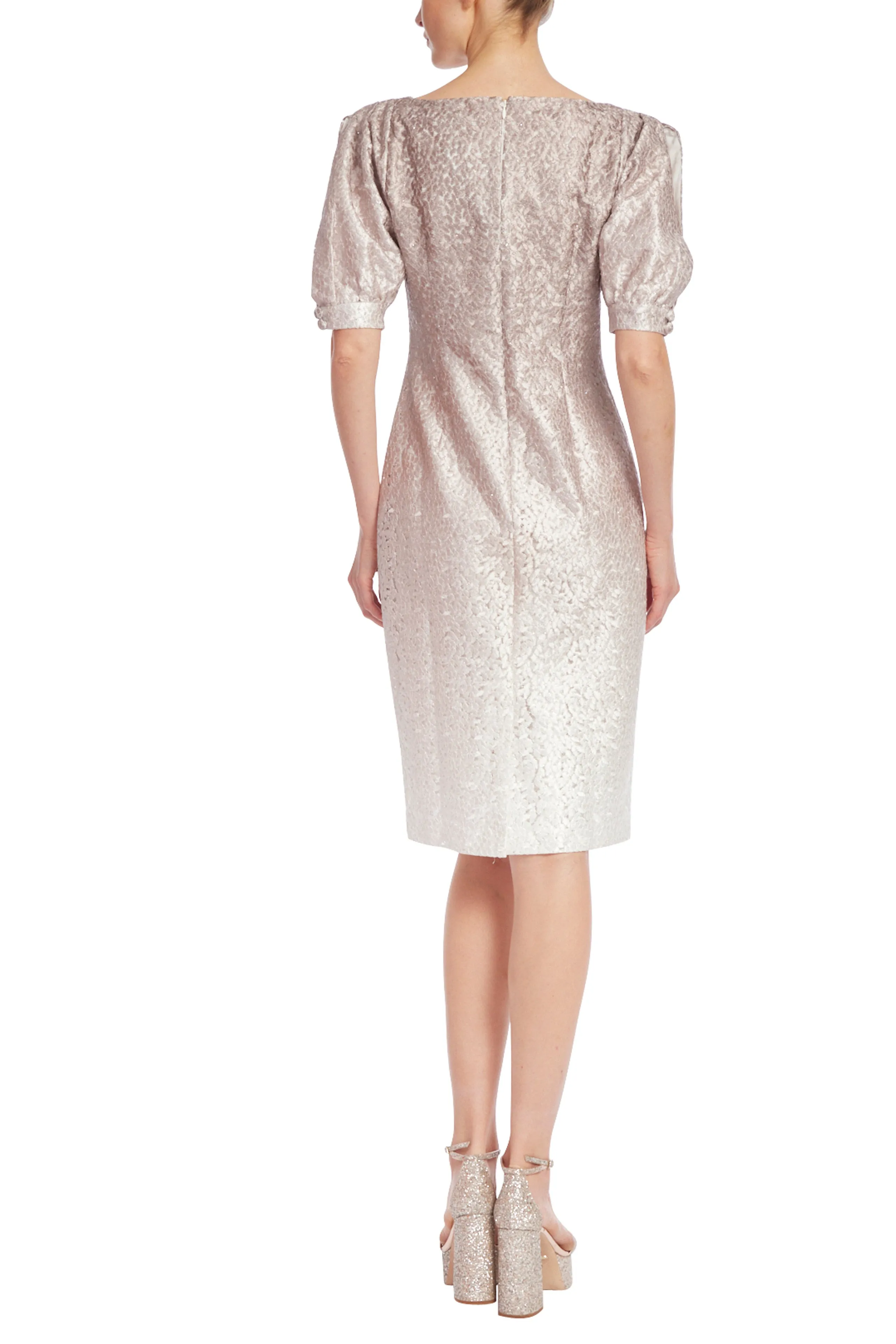 Badgley Mischka Ombre Embroidered Sequin Cocktail Dress