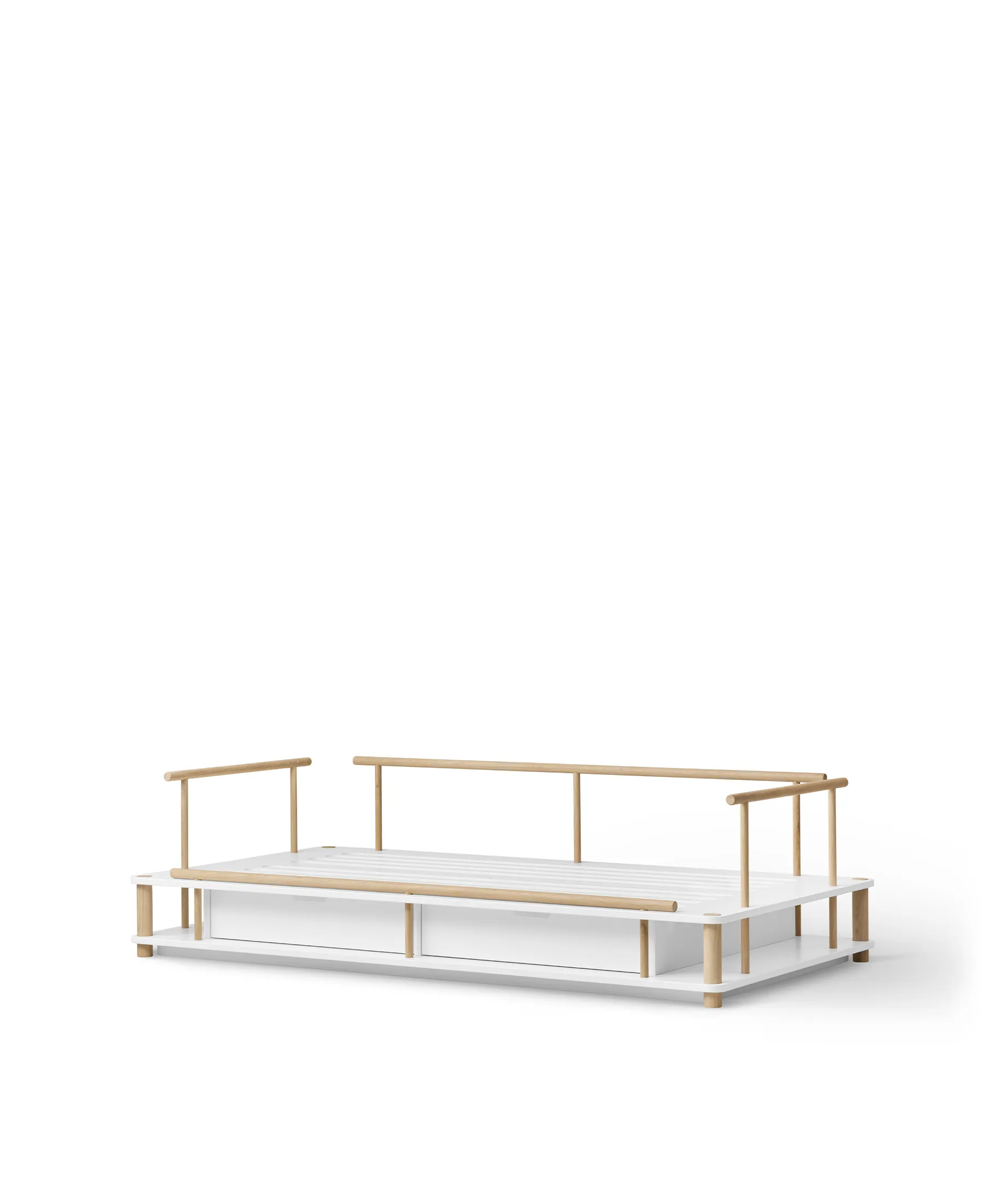 Camp day bed, white/oak