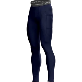 Men's Navy Blue Thermal Base Layer Compression Leggings