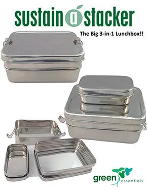 Sustain-a-Stacker Trio Stainless Steel Lunch Box