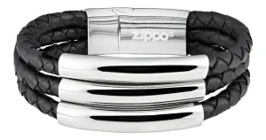 ZIPPO LEATHER BRACELET WITH 3 STRIPES